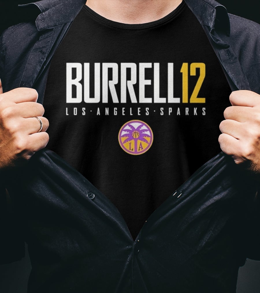 Burrell 12 Los Angeles Sparks WNBA Basketball T-Shirt