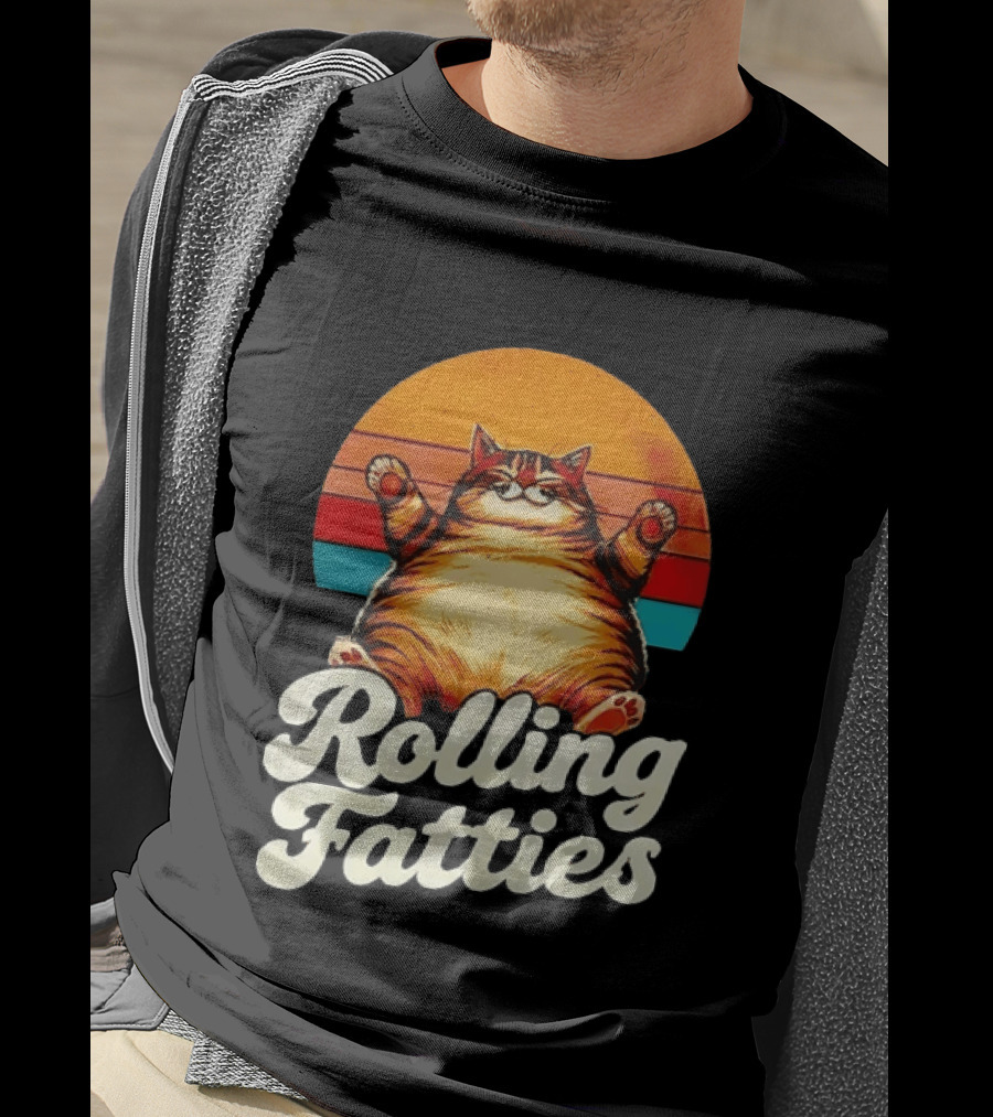 Rolling Fatties Vintage Sunset Cat T-Shirt