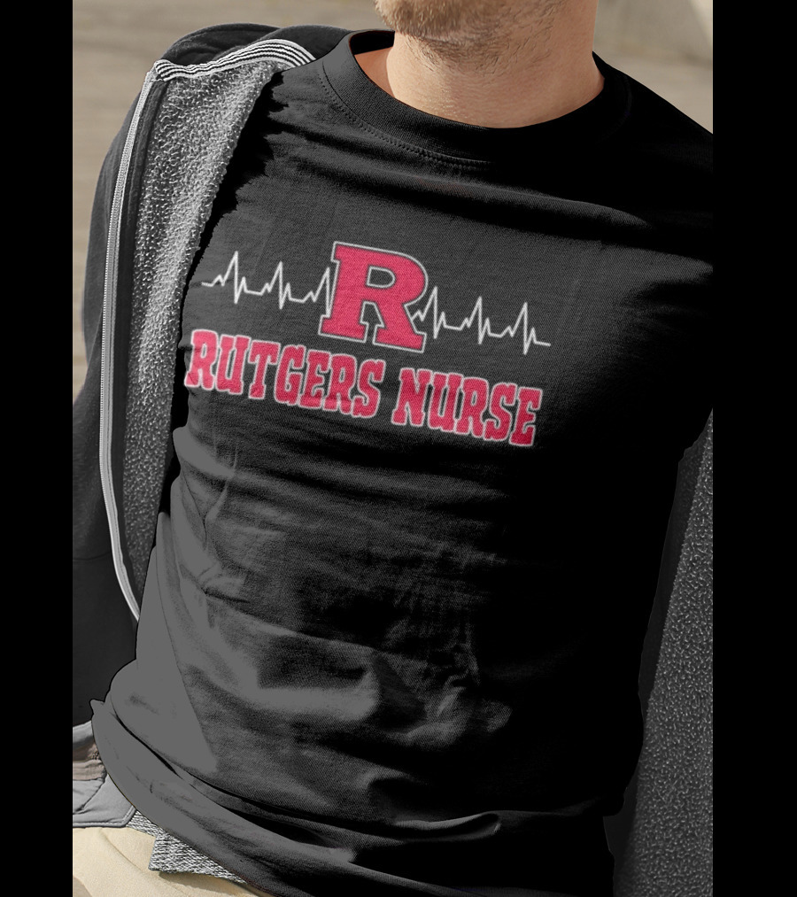 Rutgers Nurse Heartbeat R Scarlet Knights T-Shirt