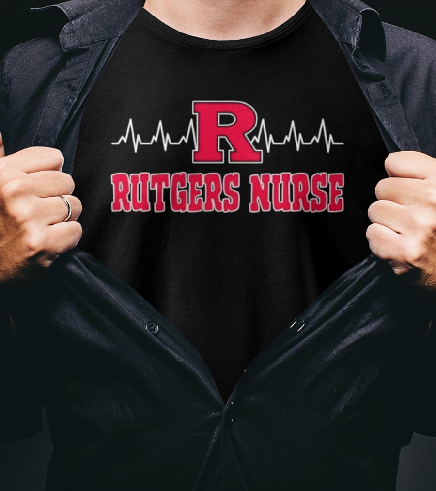 Rutgers Nurse Heartbeat R Scarlet Knights T-Shirt