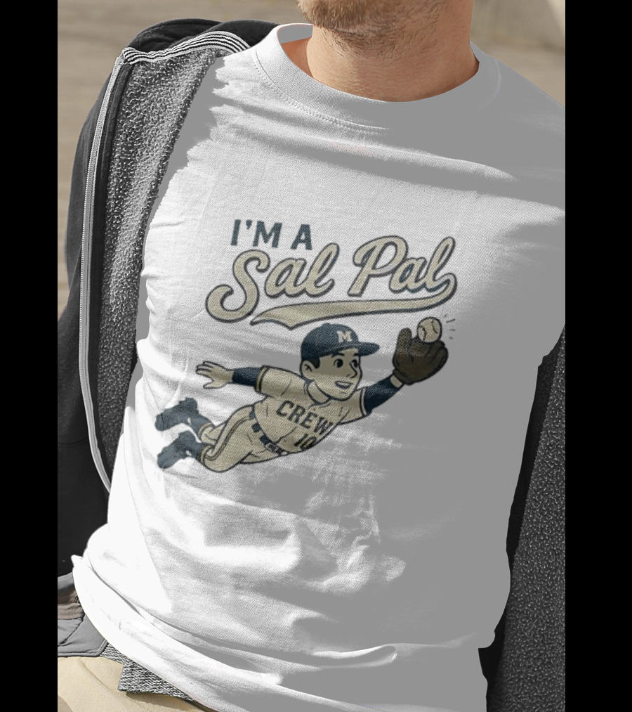 I'm A Sal Pal Milwaukee Brewers Crew 10 Cartoon Baseball Player T-Shirt