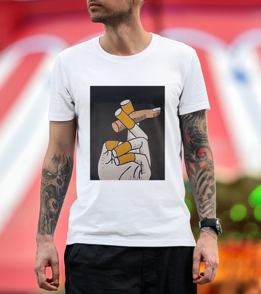 Hand With Cigarettes Smoker T-Shirt