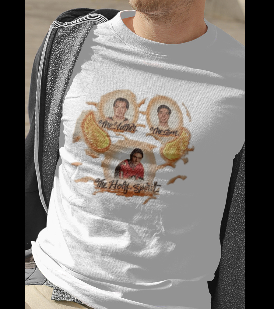 The Father The Son The Holy Spirit Hockey Trio With Wings T-Shirt