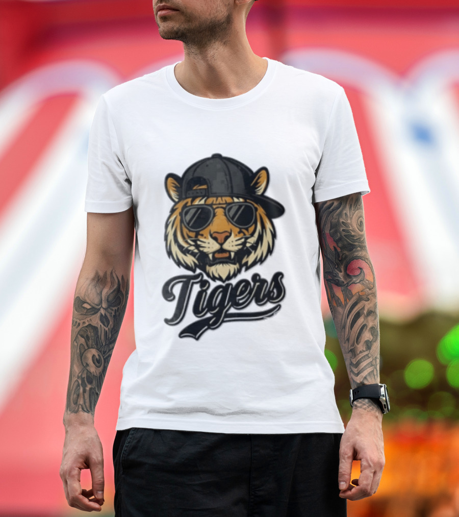 Tiger Sunglasses Baseball Cap Cool Cat T-Shirt