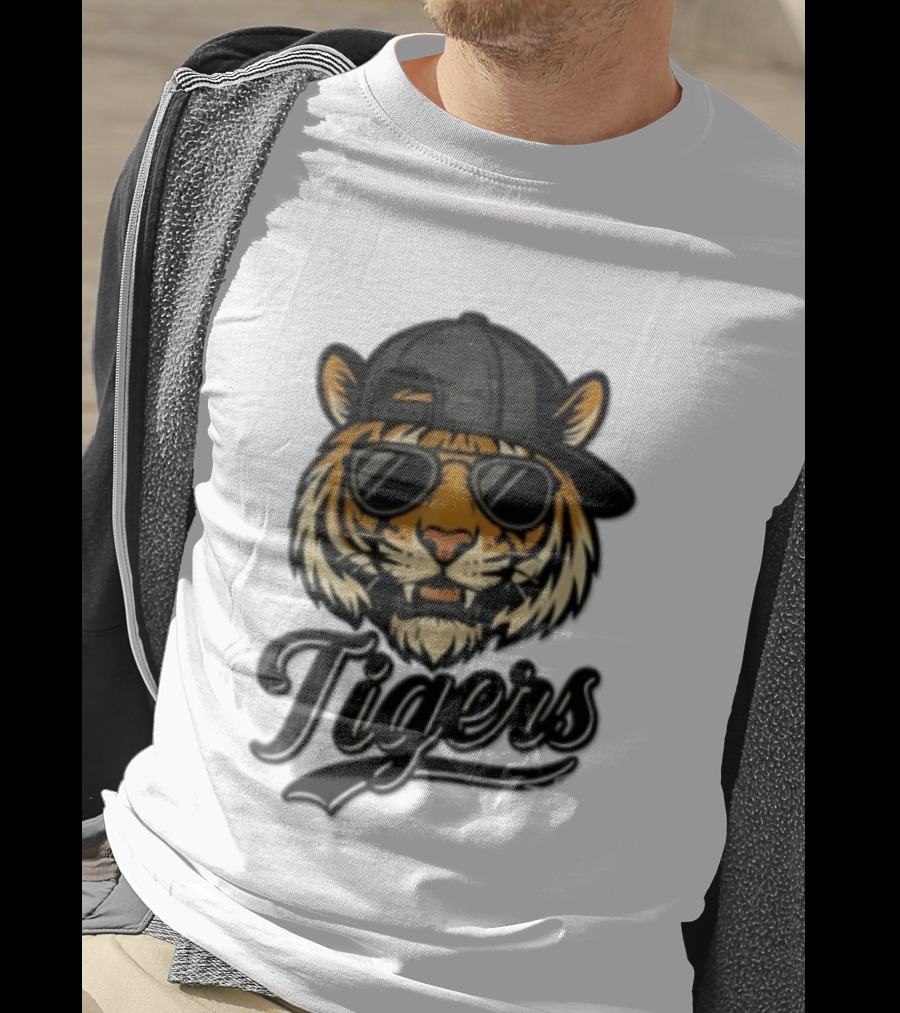 Tiger Sunglasses Baseball Cap Cool Cat T-Shirt