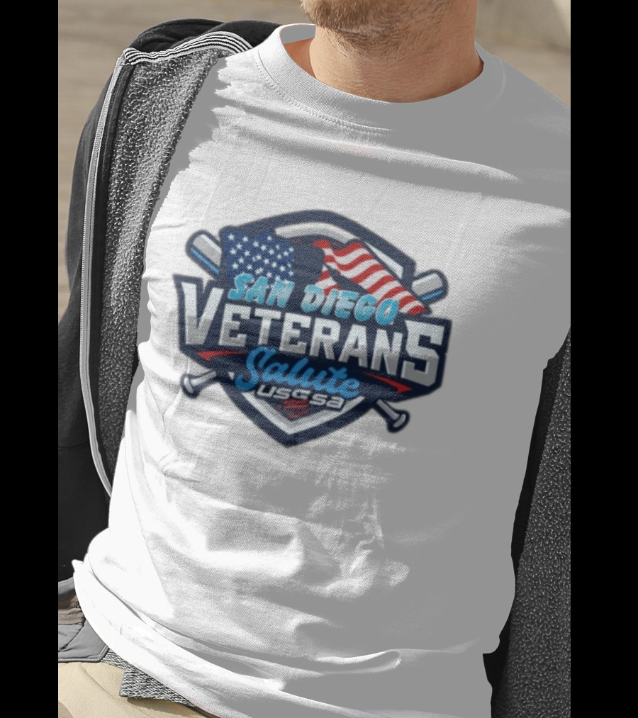 San Diego Veterans Salute USSSA Baseball Event American Flag T-Shirt