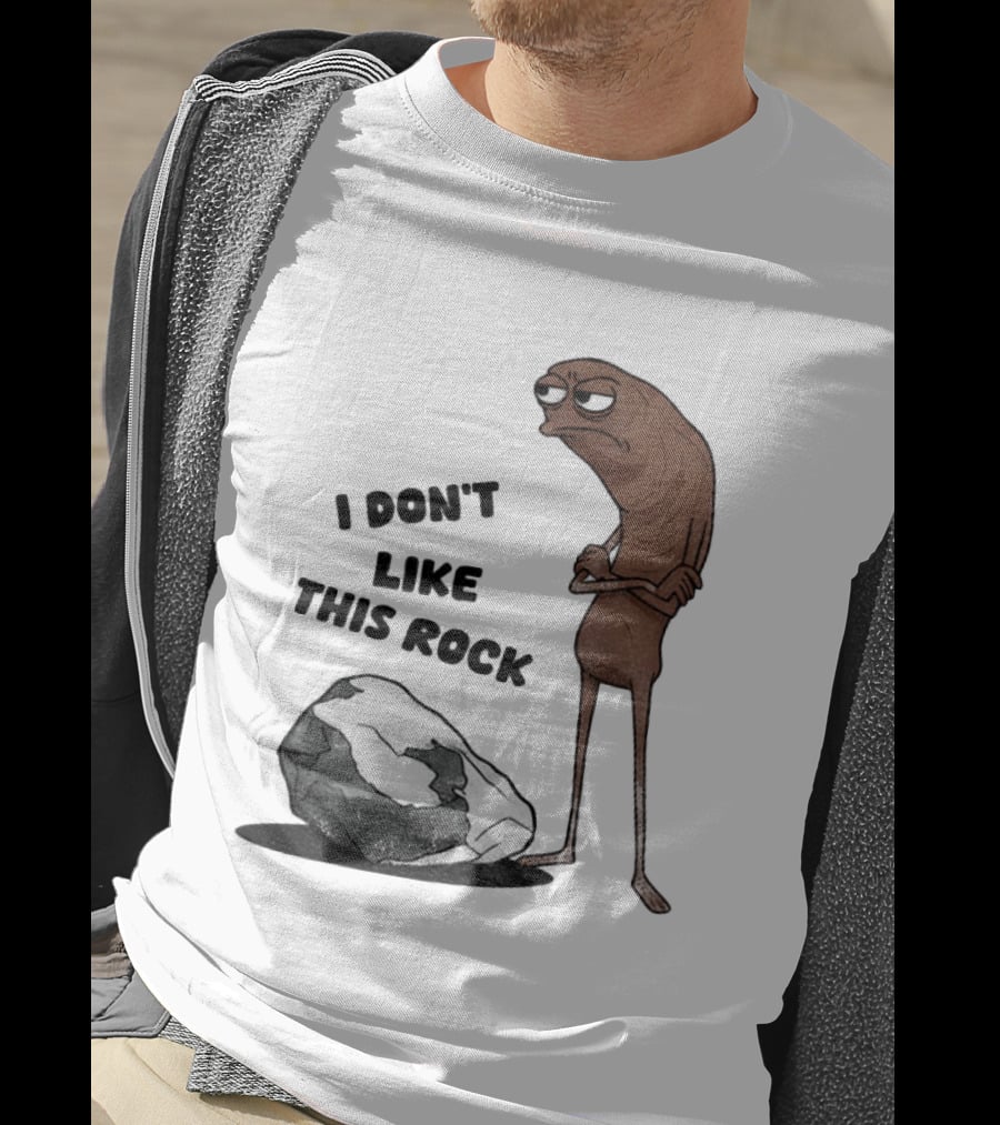 Marcus The Worm I Don't Like This Rock Grumpy Cartoon Expression T-Shirt