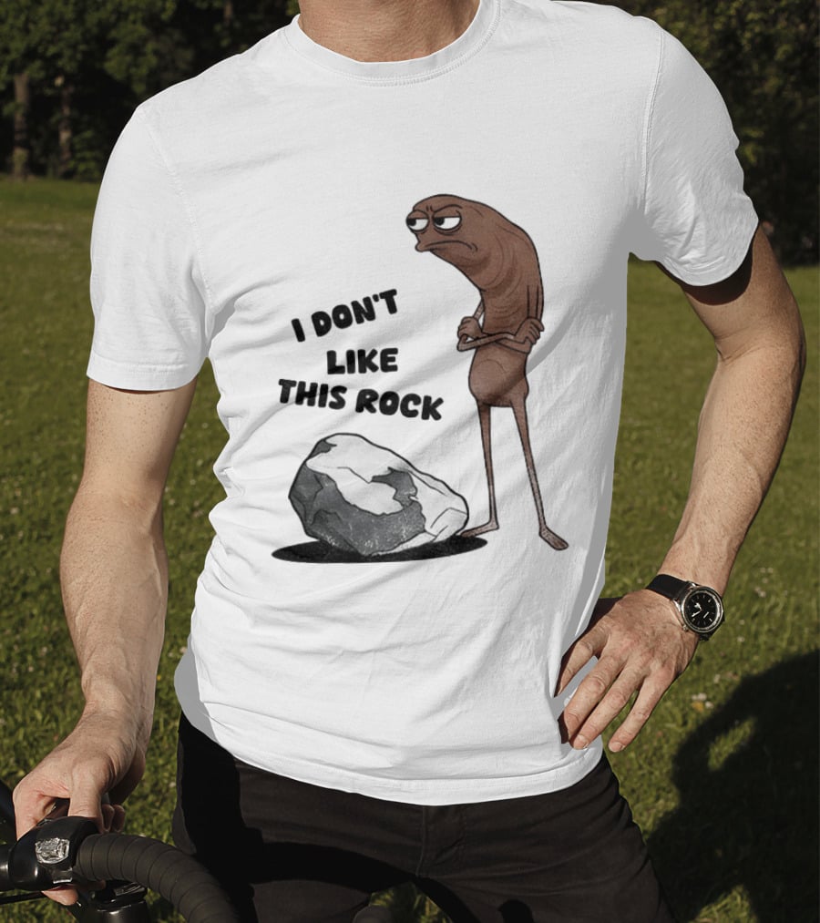 Marcus The Worm I Don't Like This Rock Grumpy Cartoon Expression T-Shirt