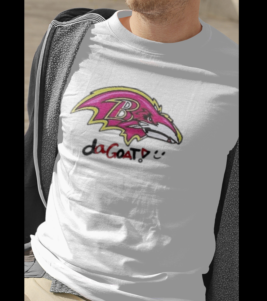 Baltimore Ravens Da Goat Pink Heroes Fighting Cancer T-Shirt