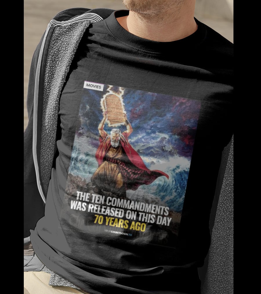 The Ten Commandments 1956 Cecil B. DeMille Epic Moses Parting Sea Anniversary T-Shirt