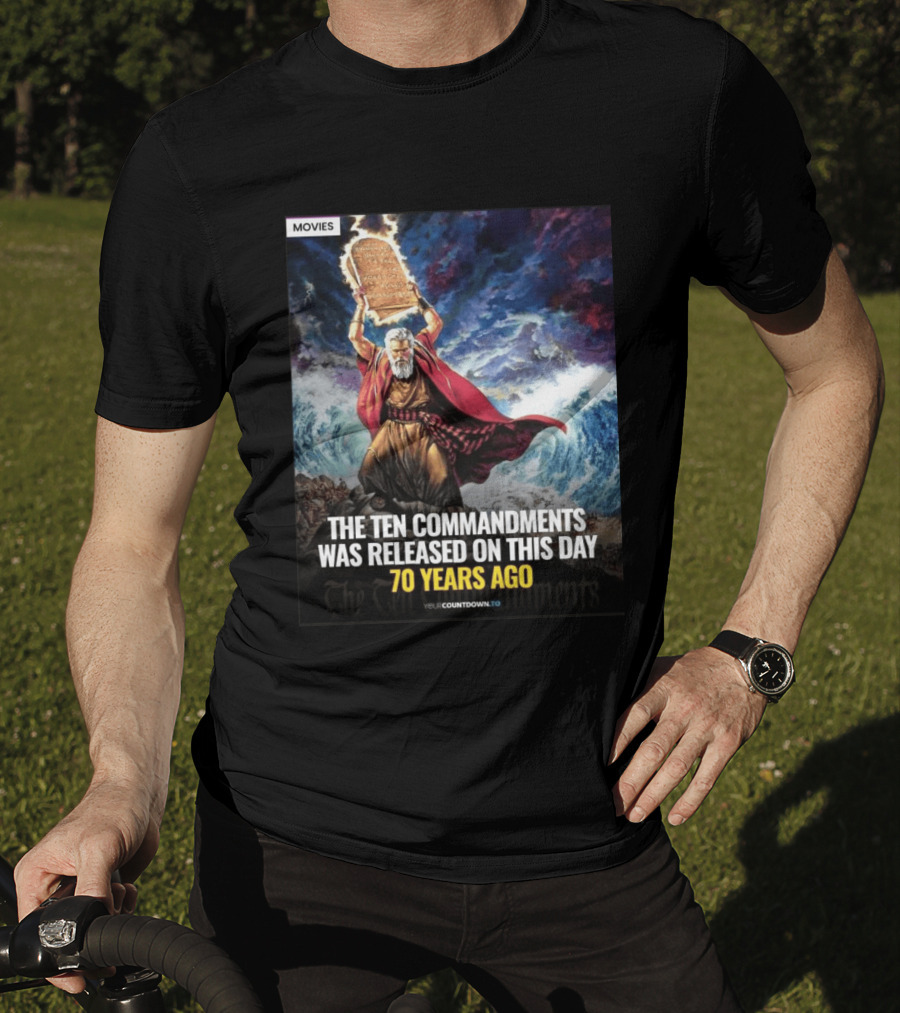 The Ten Commandments 1956 Cecil B. DeMille Epic Moses Parting Sea Anniversary T-Shirt