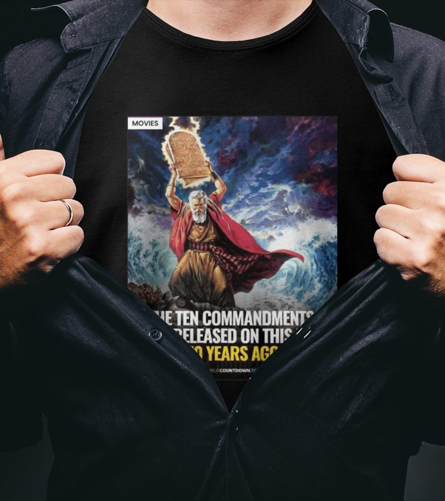 The Ten Commandments 1956 Cecil B. DeMille Epic Moses Parting Sea Anniversary T-Shirt
