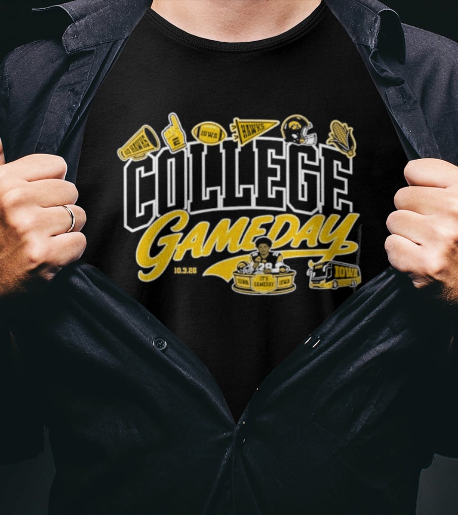 College Gameday Iowa Hawkeyes Football 10326 Player No 28 T-Shirt
