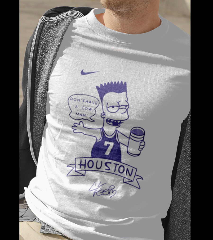 Bart Simpson Nike Houston 7 Don't Have A Cow Man Lil Peep T-Shirt