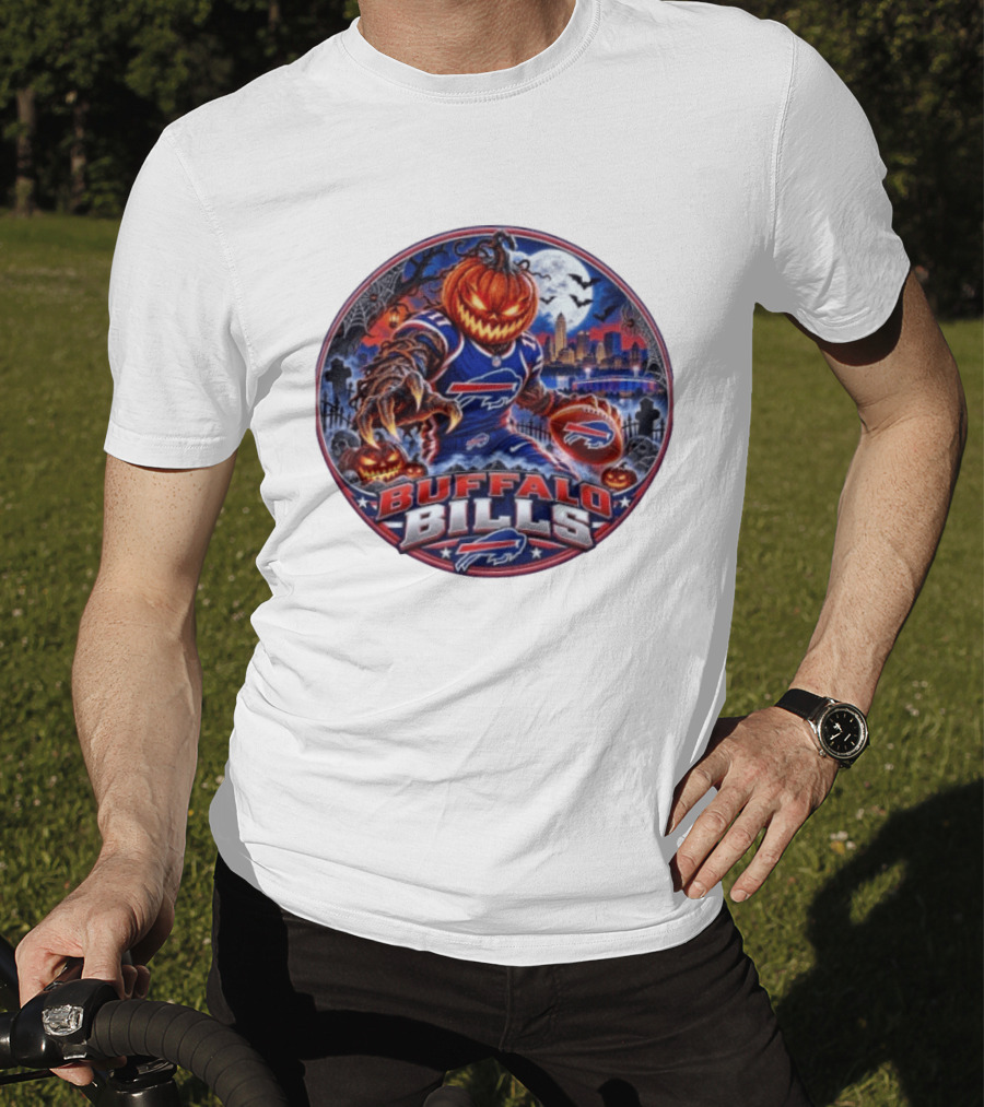 Buffalo Bills Halloween Jack O' Lantern Spooky Night Football T-Shirt