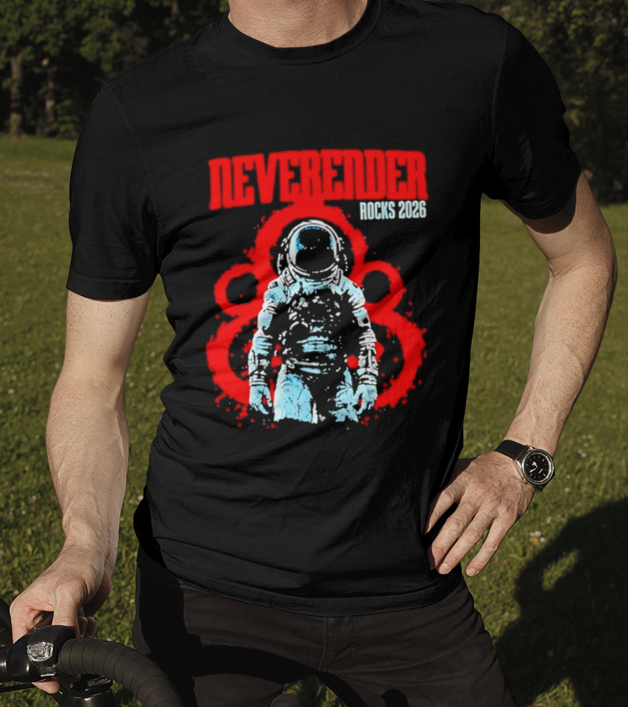 Neverender Rocks 2026 Astronaut Space Music Tour Splash T-Shirt