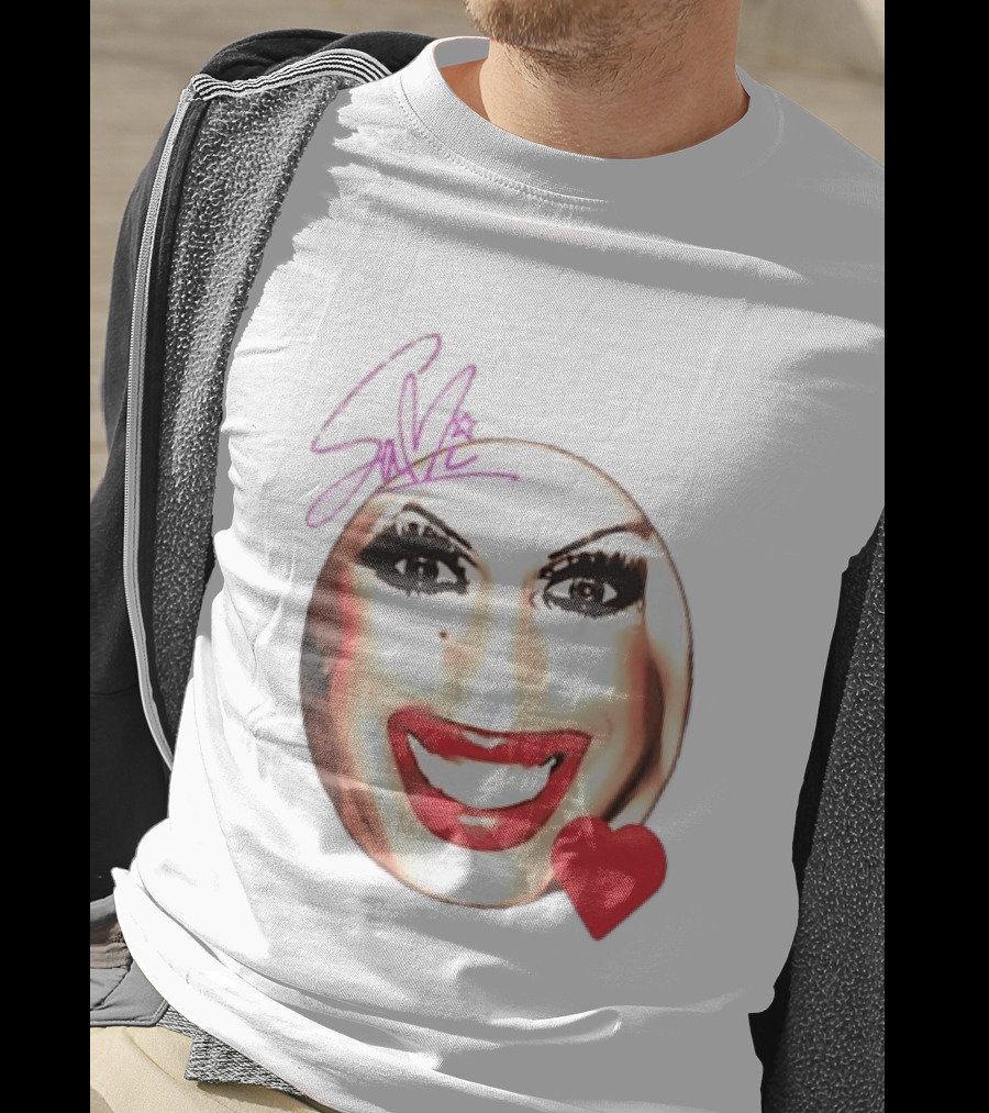 Save Signature Heavy Makeup Smile Red Heart T-Shirt