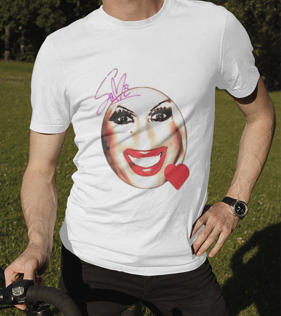 Save Signature Heavy Makeup Smile Red Heart T-Shirt