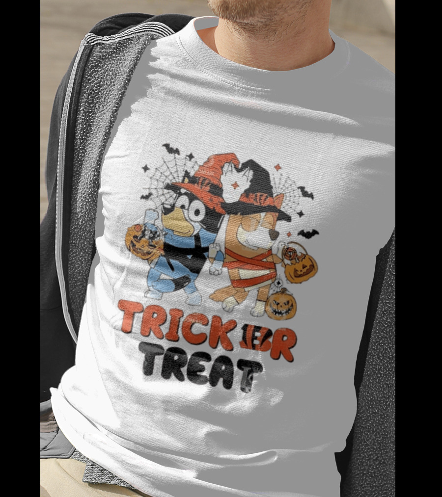 Philadelphia Eagles Bluey Trick Or Treat Halloween Character Costumes T-Shirt