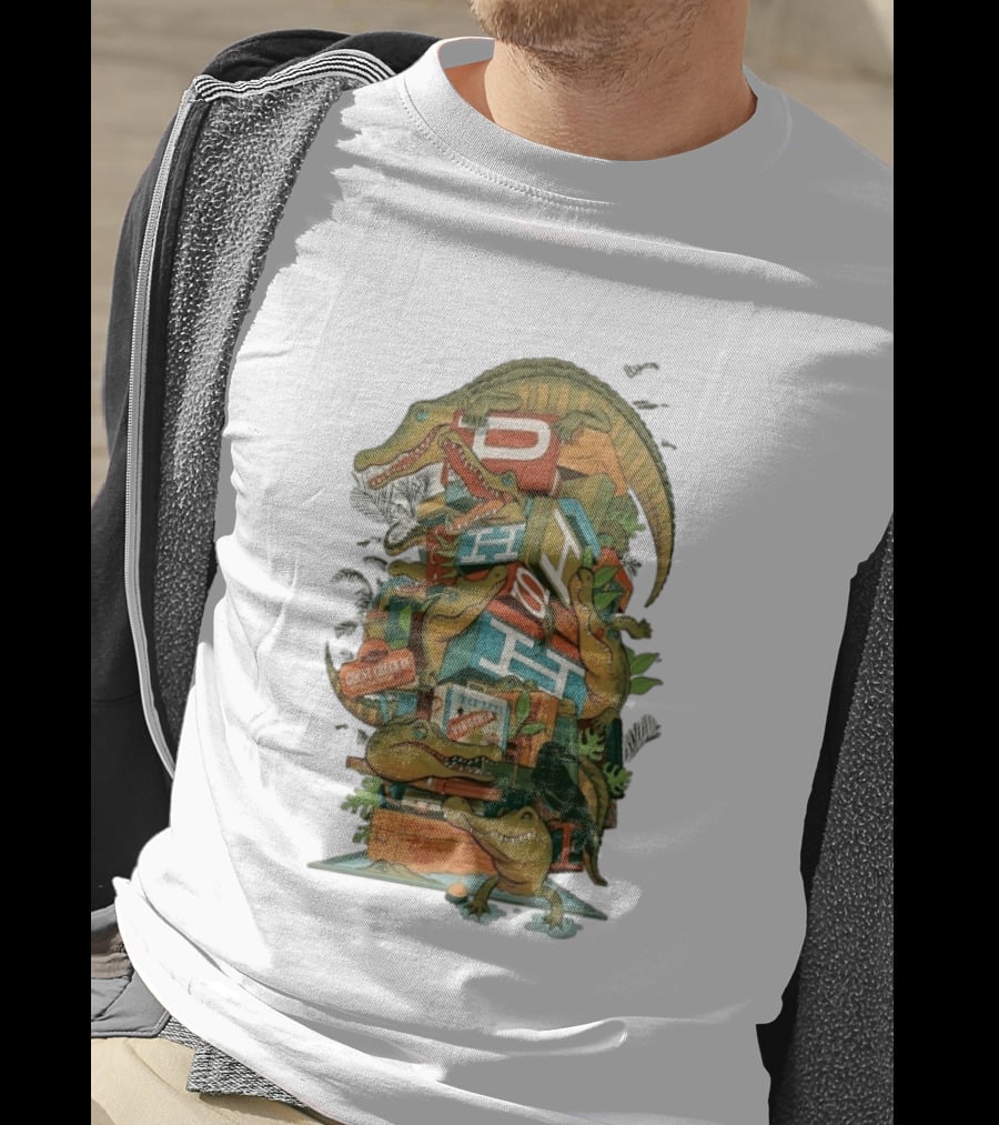 Phish Guest Check Richmond Virginia Alligator Concert Stacked Blocks T-Shirt