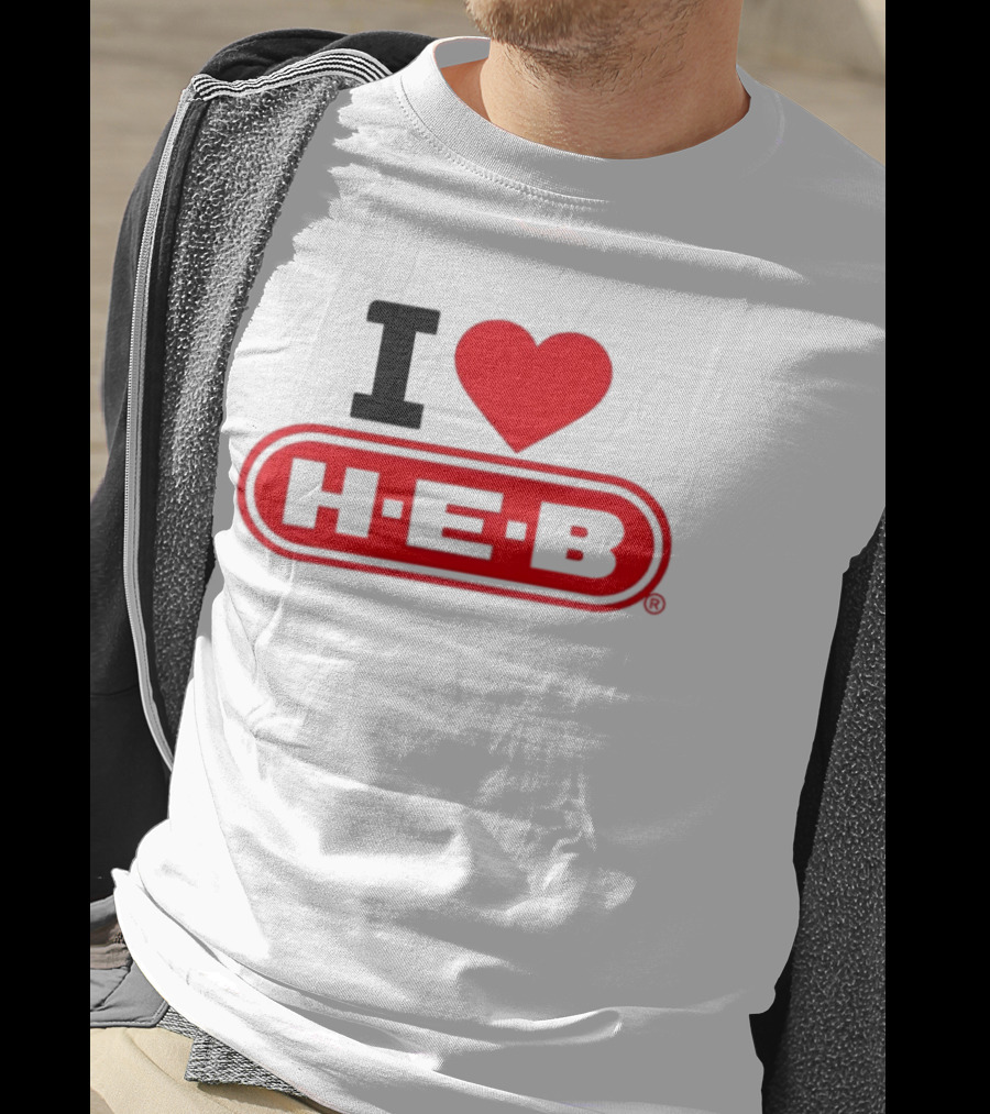 I Love H E B Texas Grocery Store Red Heart T-Shirt