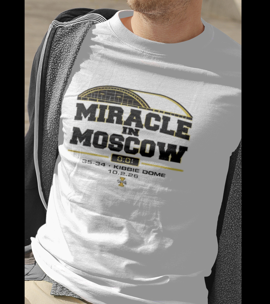 Idaho Vandals Miracle In Moscow 35 34 Kibbie Dome October 2 2026 T-Shirt