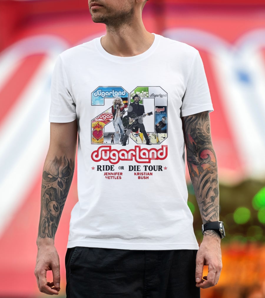 Sugarland Ride Or Die Tour 20 Featuring Jennifer Nettles Kristian Bush T-Shirt