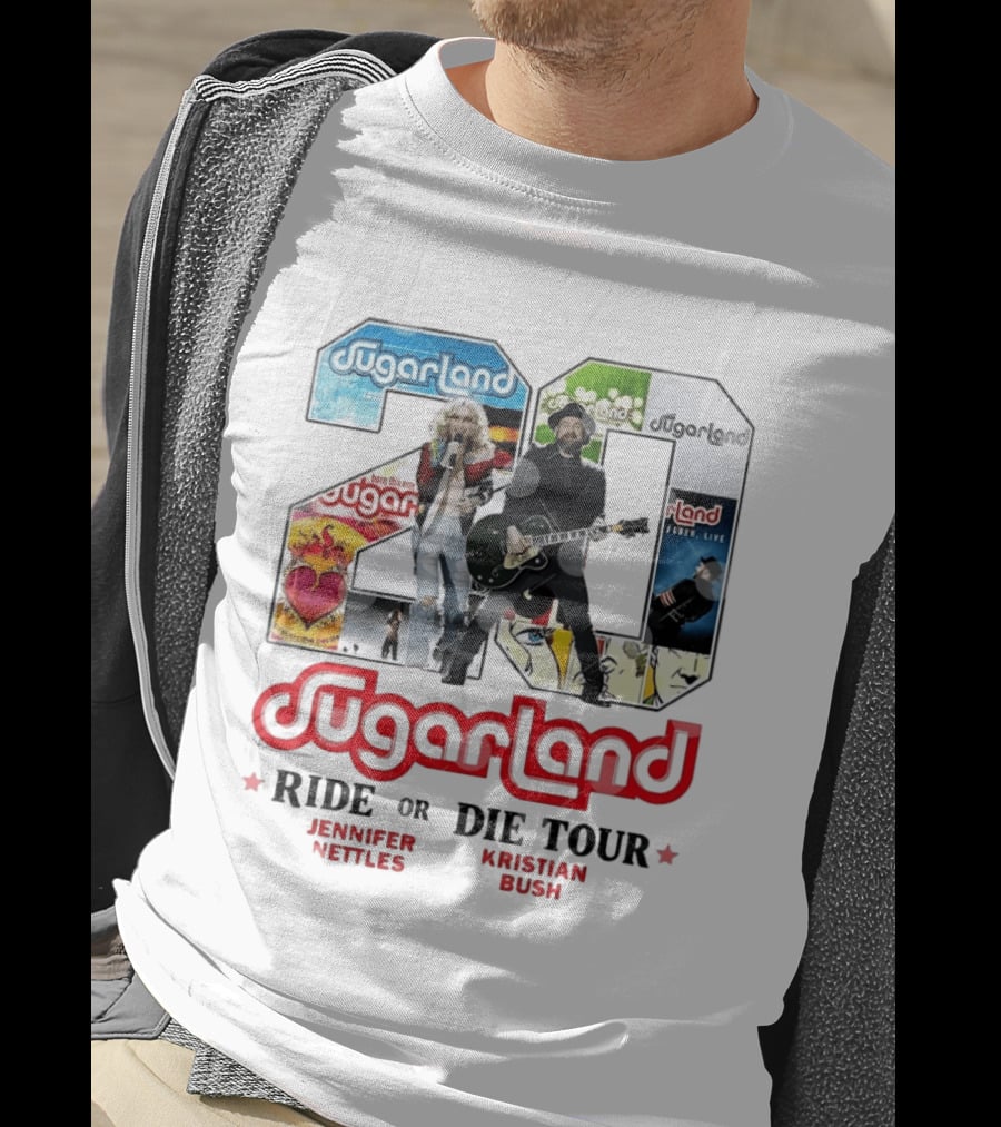 Sugarland Ride Or Die Tour 20 Featuring Jennifer Nettles Kristian Bush T-Shirt