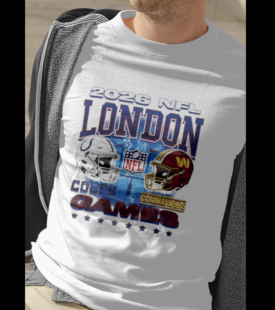 2026 NFL London Colts Commanders Games Helmets T-Shirt