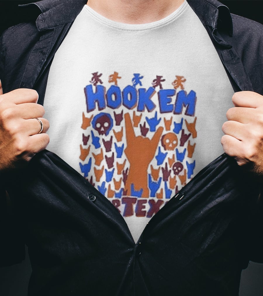 Hook Em For Texas Grateful Dead Collaboration With Longhorns T-Shirt