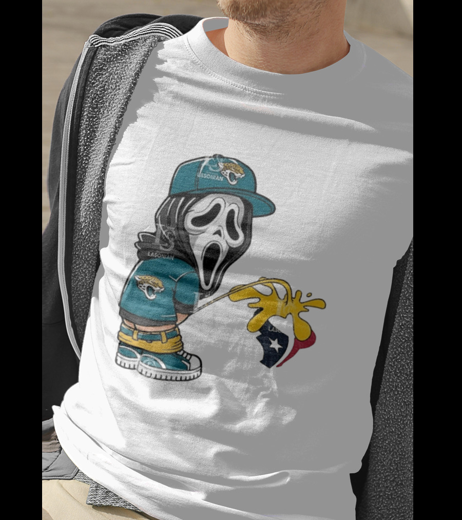 Jacksonville Jaguars Ghostface Pissing On Houston Texans T-Shirt