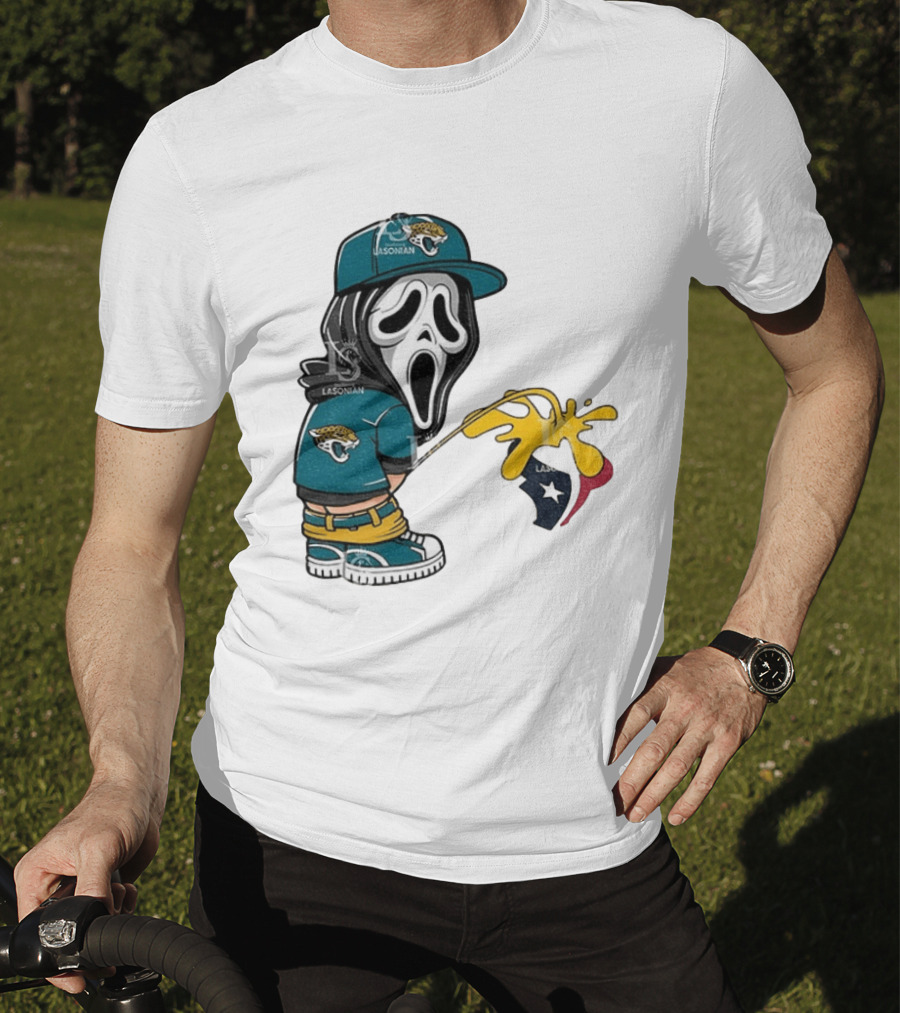 Jacksonville Jaguars Ghostface Pissing On Houston Texans T-Shirt