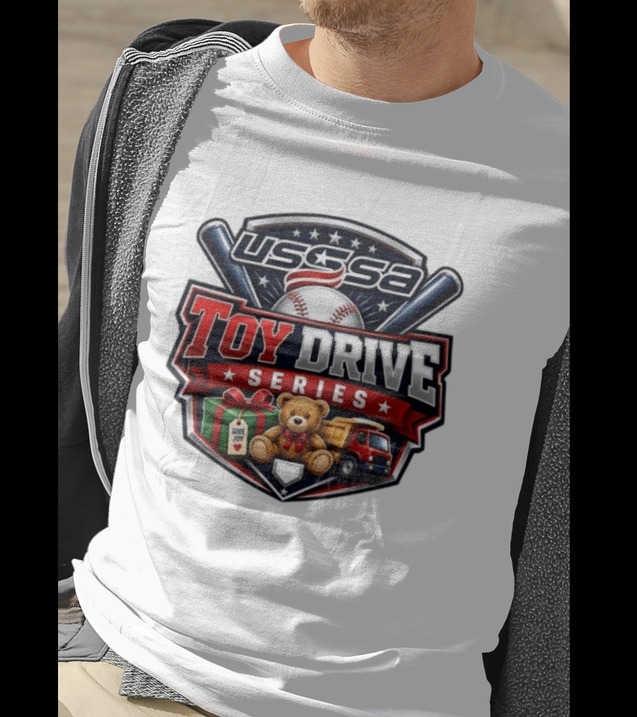 USSSA Toy Drive Series Teddy Bear Truck Give Joy Baseball Tournament T-Shirt