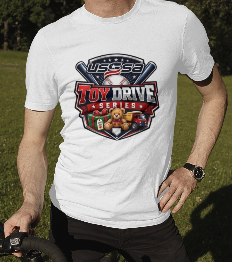 USSSA Toy Drive Series Teddy Bear Truck Give Joy Baseball Tournament T-Shirt