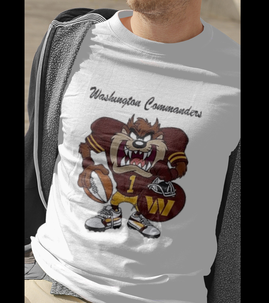 Washington Commanders Taz Looney Tunes Collaboration Football Fan Gear T-Shirt