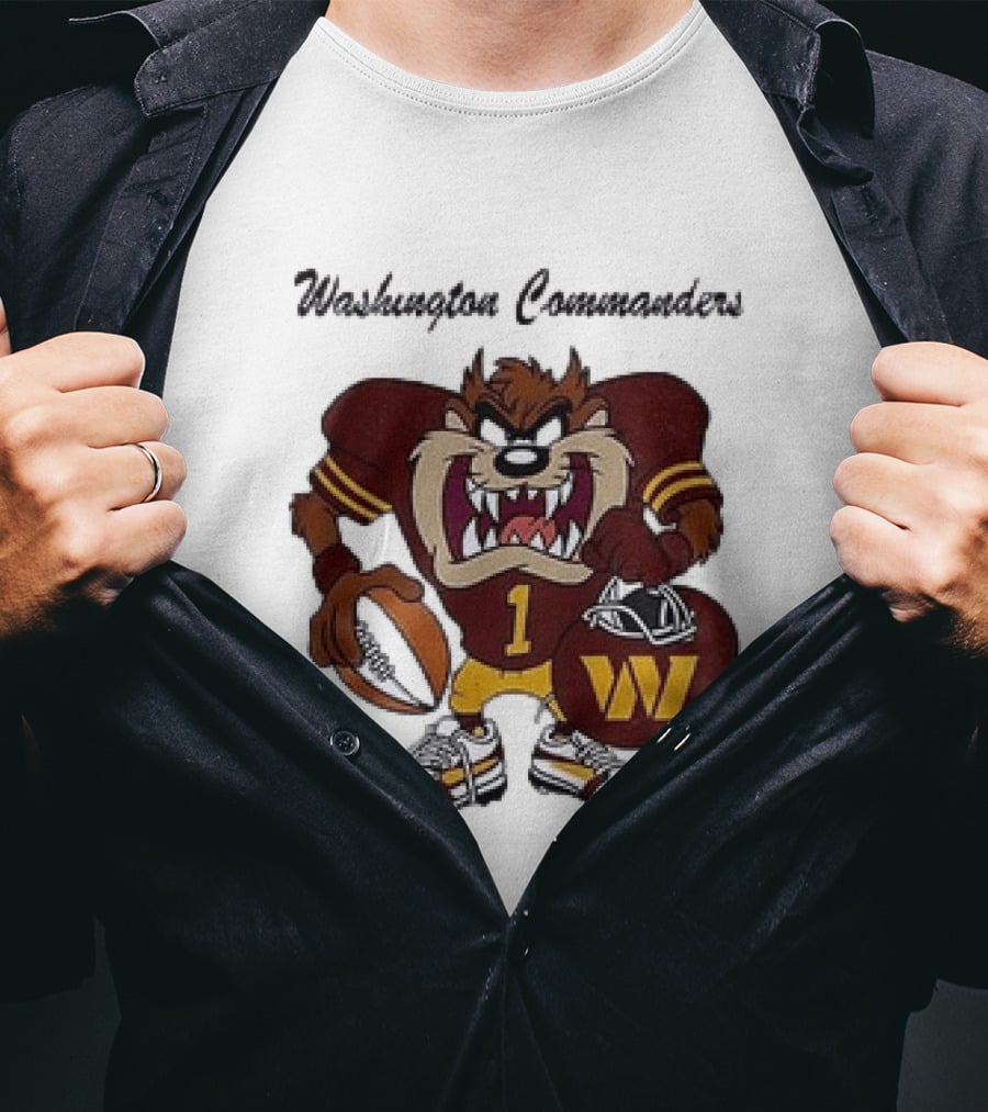 Washington Commanders Taz Looney Tunes Collaboration Football Fan Gear T-Shirt