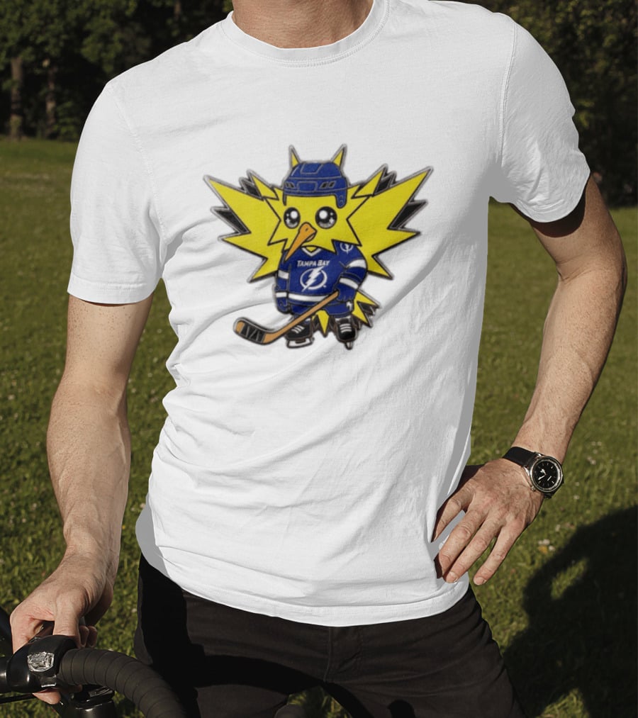 Zapdos Tampa Bay Lightning NHL Pokemon Hockey Cartoon T-Shirt