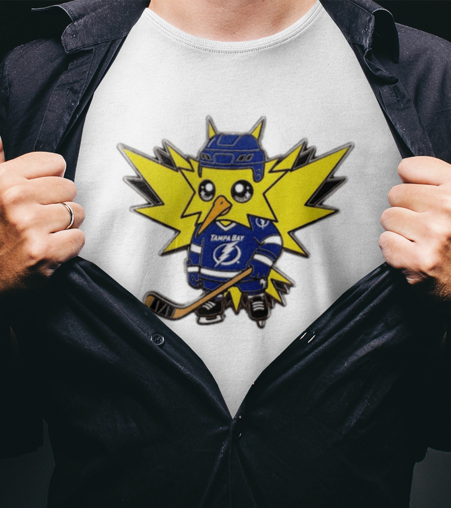 Zapdos Tampa Bay Lightning NHL Pokemon Hockey Cartoon T-Shirt