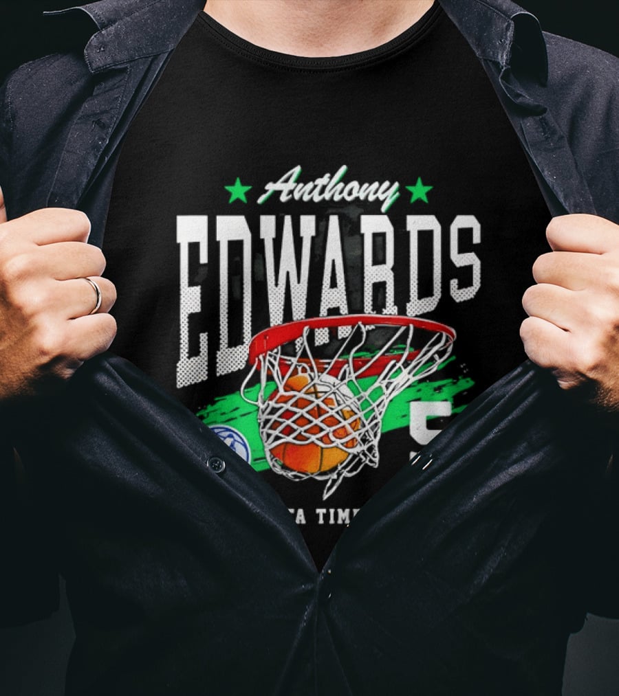 Anthony Edwards 5 Minnesota Timberwolves Basketball Net And Hoop T-Shirt