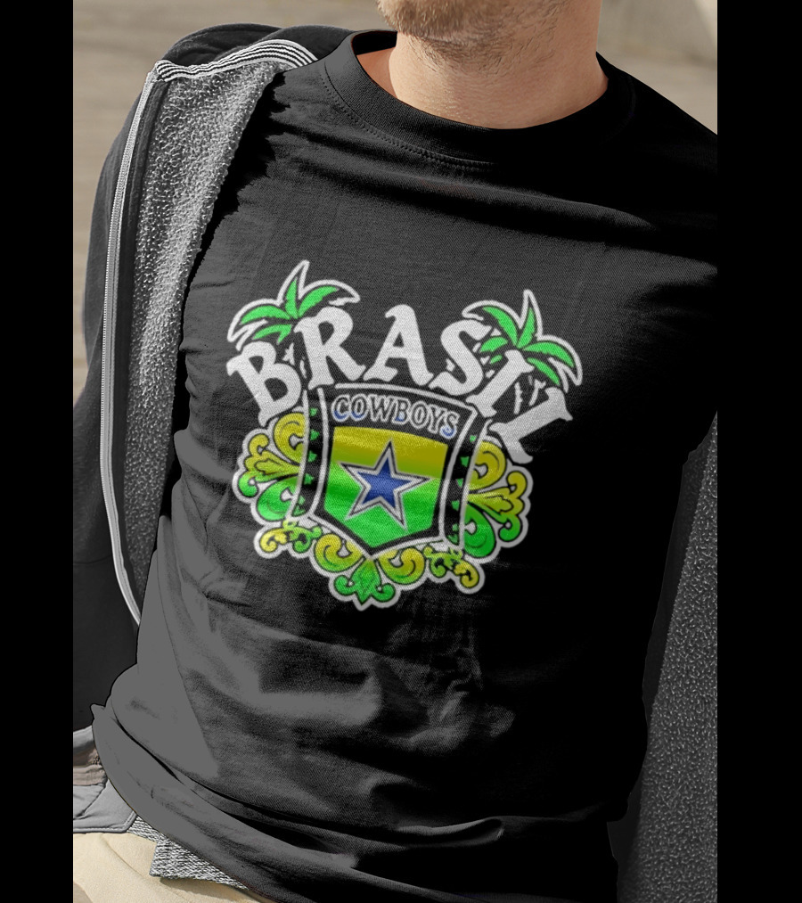 Brasil Cowboys Brazil Badge Palm Stars T-Shirt