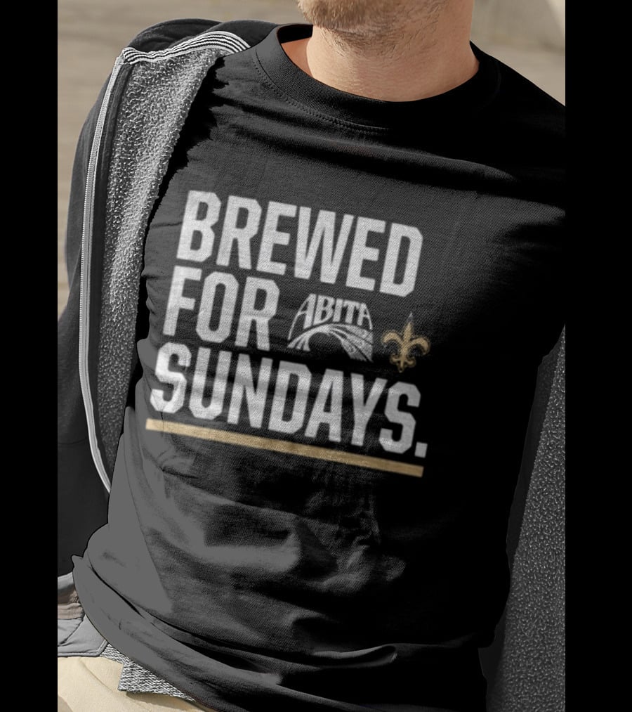 Brewed For Sundays New Orleans Saints Fleur De Lis Abita T-Shirt