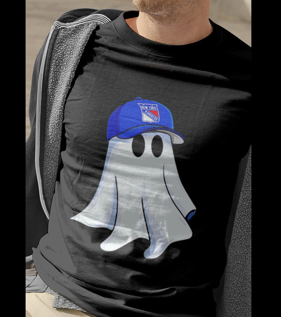 New York Rangers Ghost With Blue Cap Halloween T-Shirt