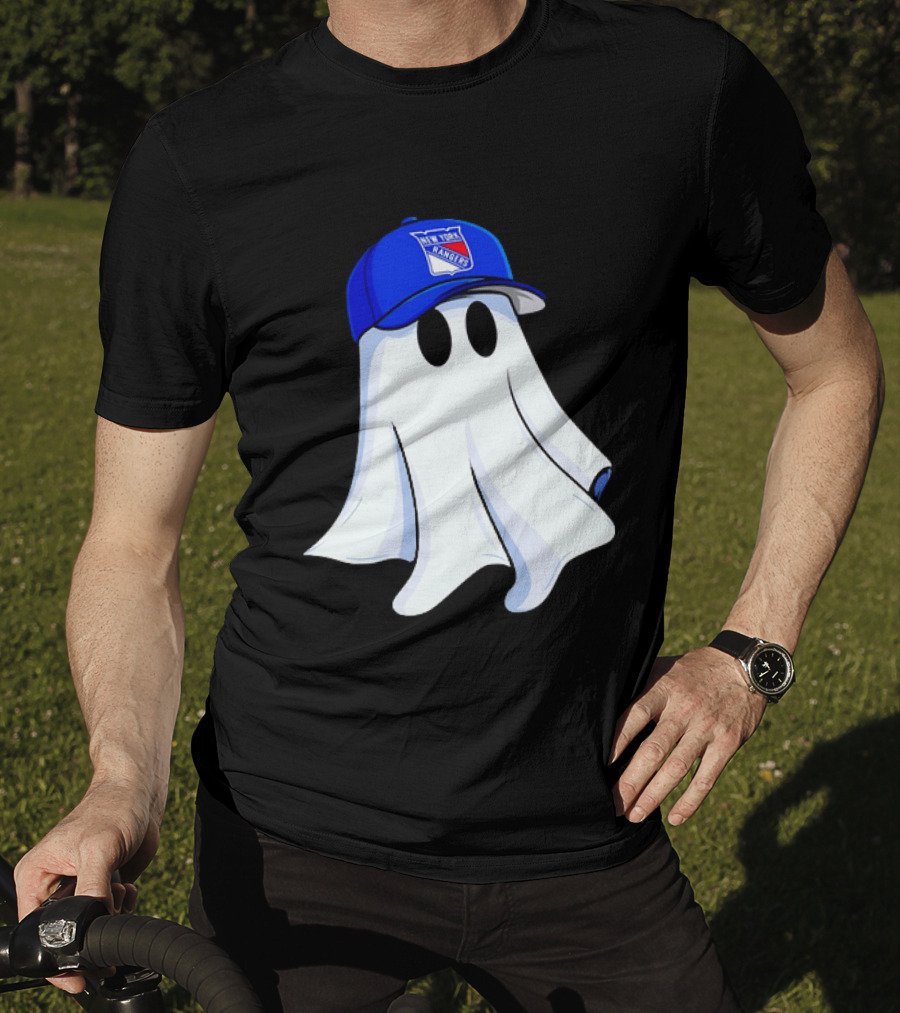 New York Rangers Ghost With Blue Cap Halloween T-Shirt