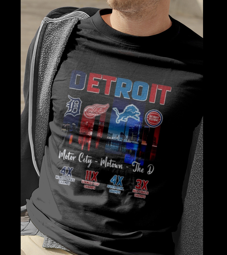 Detroit Champions Motor City Motown The D 4X 11X 4X 3X T-Shirt