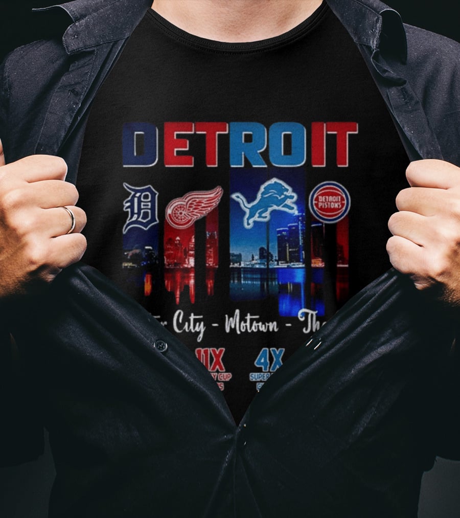 Detroit Champions Motor City Motown The D 4X 11X 4X 3X T-Shirt