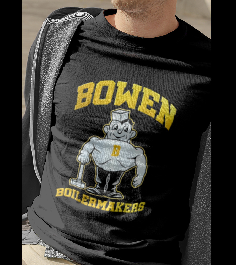 Bowen Purdue Boilermakers Muscular Cartoon T-Shirt