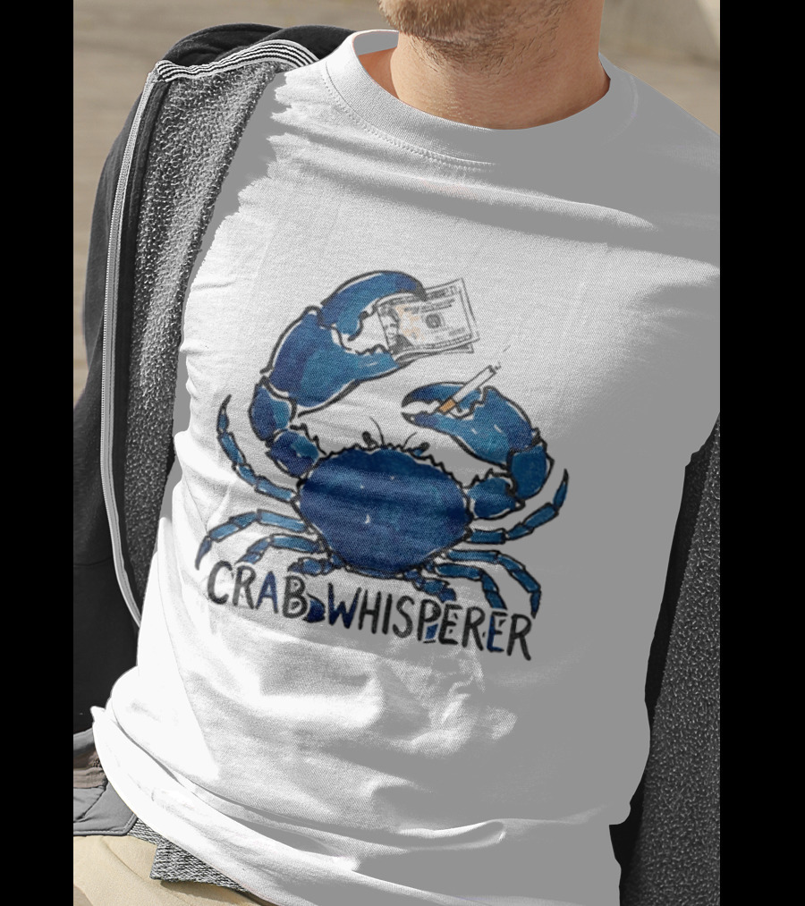 Crab Whisperer Blue Crab Holding Paintbrush Meme T-Shirt