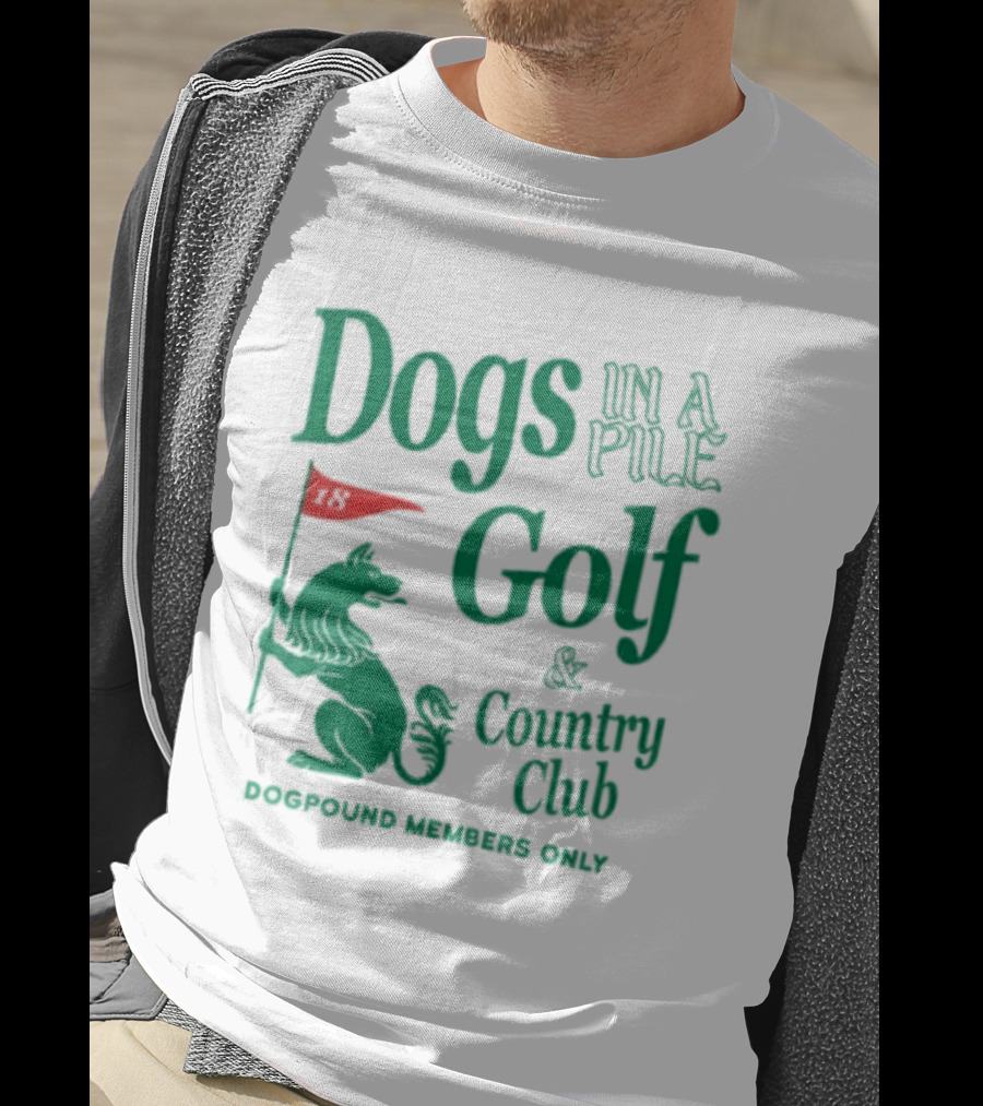 Dogs In A Pile Golf And Country Club Doghouse Wherever Cozy T-Shirt