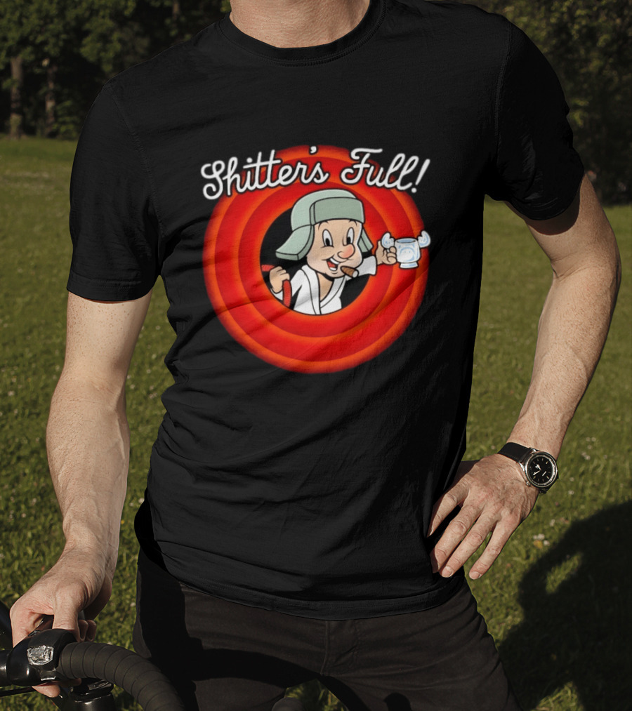 Shitter's Full Cousin Christmas Vacation Cartoon Character Cigar And Robe T-Shirt