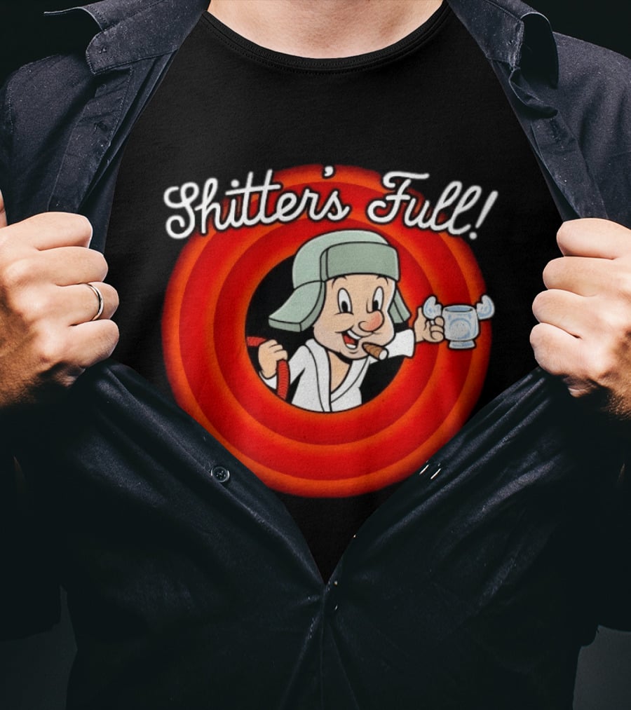 Shitter's Full Cousin Christmas Vacation Cartoon Character Cigar And Robe T-Shirt